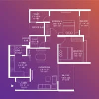 Codename Prime Punawale 2 BHK Floor Plan Image